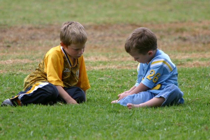 Boys in the grass