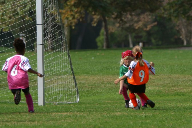 Sara making a goalie catch