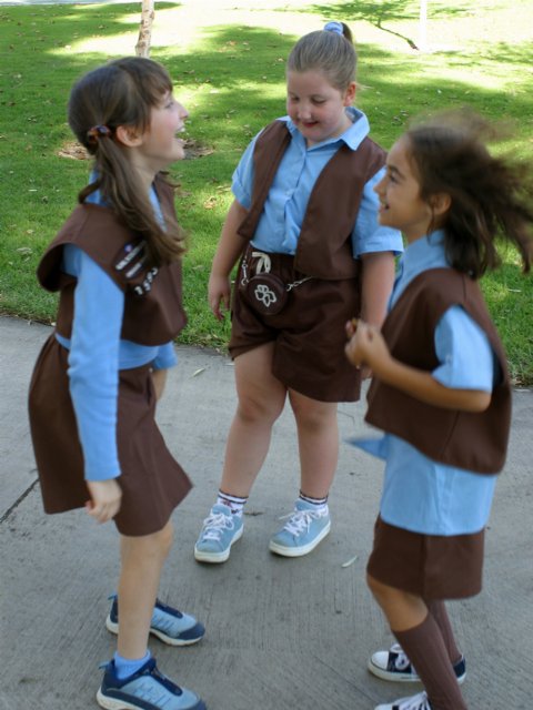 Caitlin, Rachel, and Crystal having a jumping contest