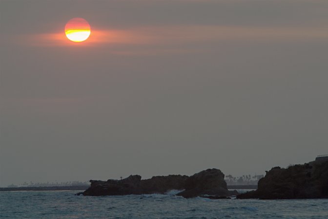 Fog bank off the Newport harbor mouth