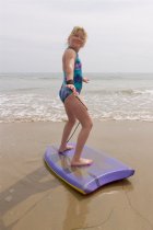 Sara shows off her surfing style