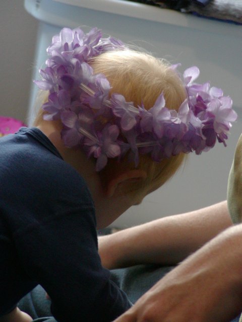 Ferdinand with a lei