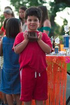 Noah shows off his improvement award