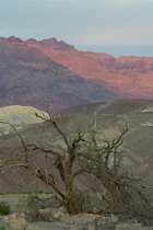 Sunset light on mountains from Furnace Creek Ranch
