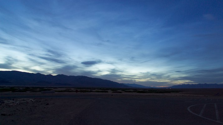 Golden Canyon parking lot after sundown