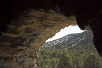 Snowy hills behind the charcoal kilns