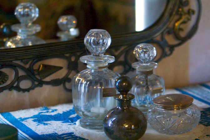 Glass vial reflections, Scotty's Castle