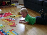 Timothy doing puzzles