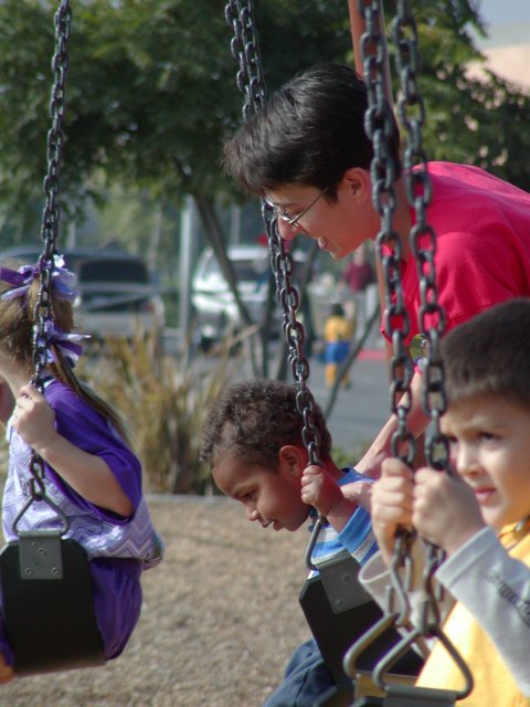 Miles and Beth at the playground