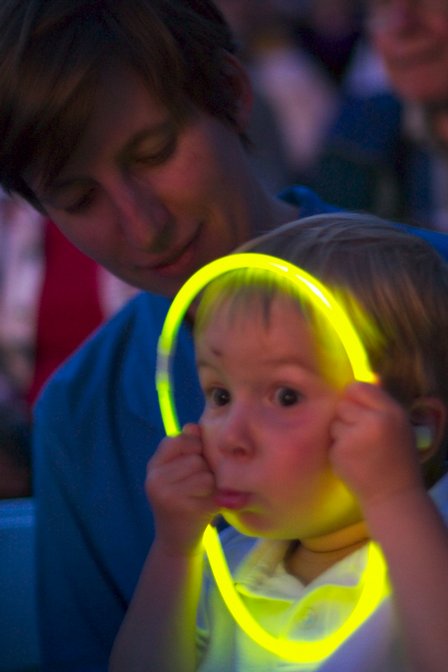 Daniel with a glowstick