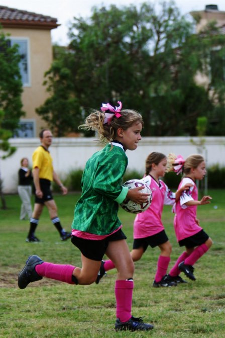 Evangeline with the ball