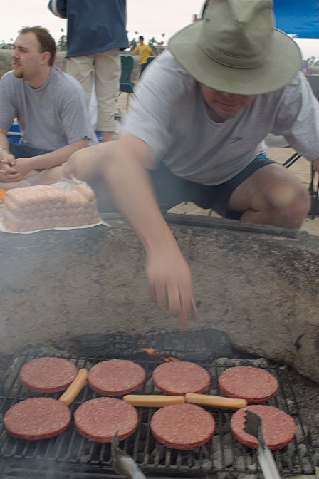 Dan Frost runs the grill