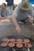 Dan Frost runs the grill