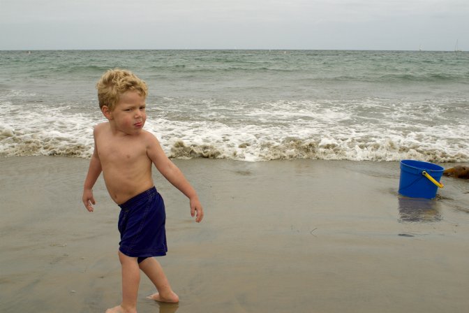 Timothy playing in the surf