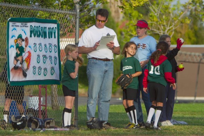 Coach Dave checks his roster