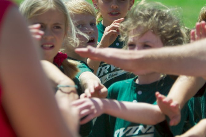 All hands in for a team cheer