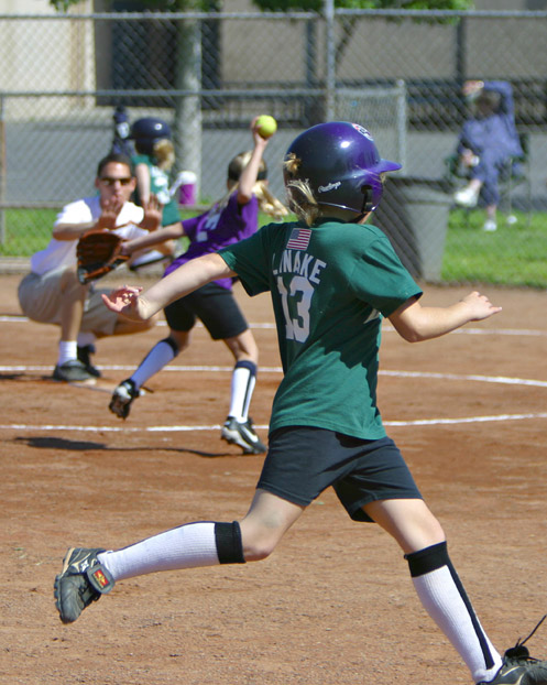 Lindsay gets held up at third