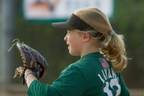 Lindsay catching in warmups