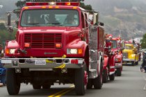 Fire trucks lead off the parade