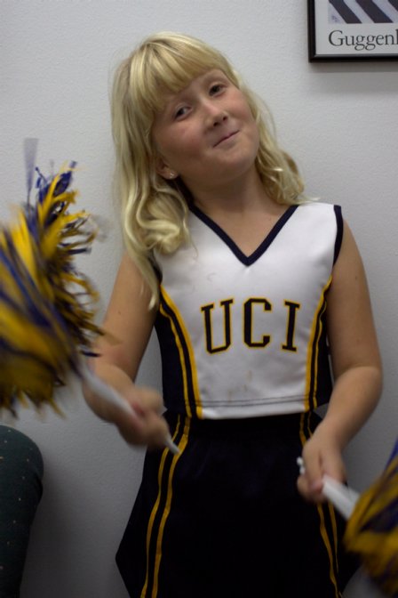Sara in her cheerleader outfit