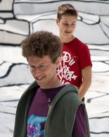 Marc And Ivo In Dubuffet Garden