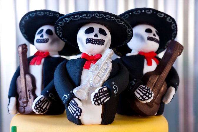 Fondant Mariachi Skeletons