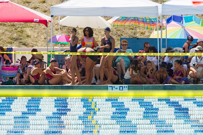 View across the pool to the Dolphins pavilions