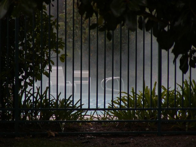 Steam rising from lower pool, Uni. Hills