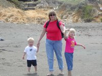 Family walking on the beach