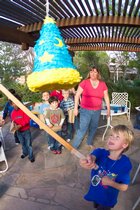 Taavi's turn at the pinata