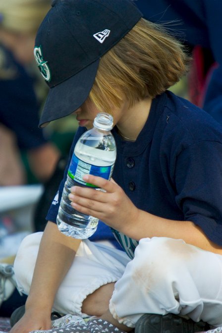 Alana takes a water break