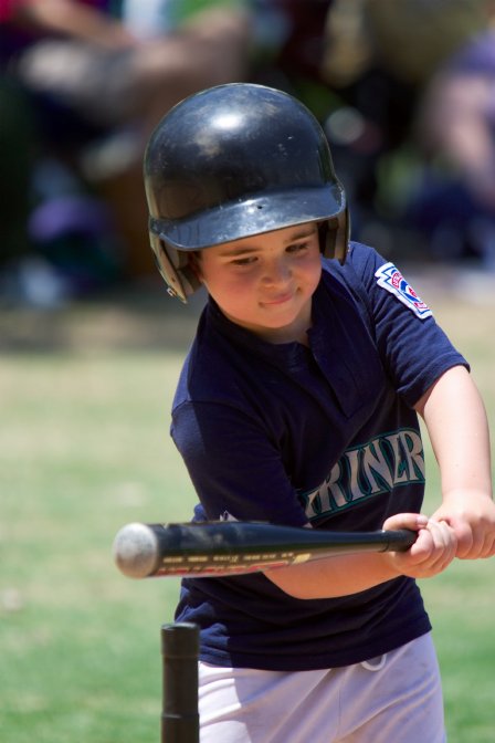 Noah takes a test swing