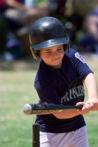Noah takes a test swing