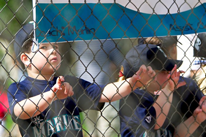 Noah behind the backstop