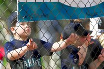 Noah behind the backstop