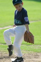 Max dances at the pitcher's plate
