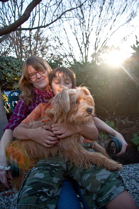 Janna, Charlie, and their dog Buddy