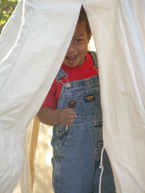 Miles and the teepee, I