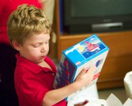 Timothy with submarine bath toy
