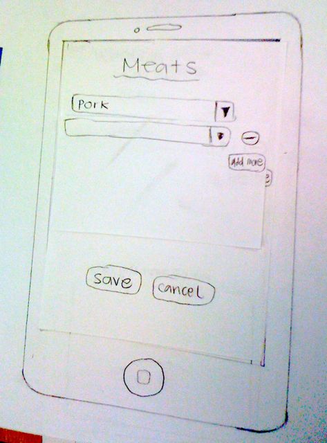 Paper prototyping in INF 134 (Meats!)