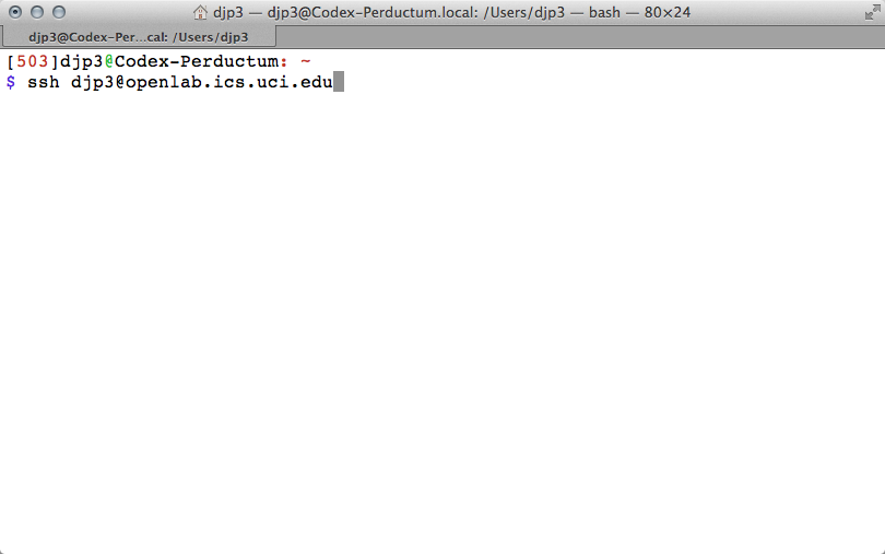 Screenshot of openlab setup