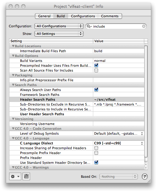 Xcode info