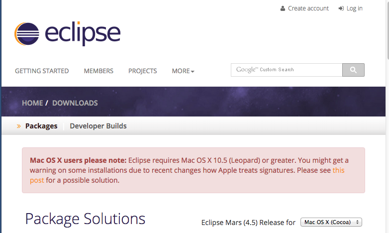 setup eclipse for mac