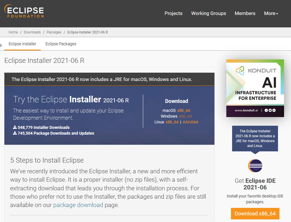 installing eclipse ide windows 10