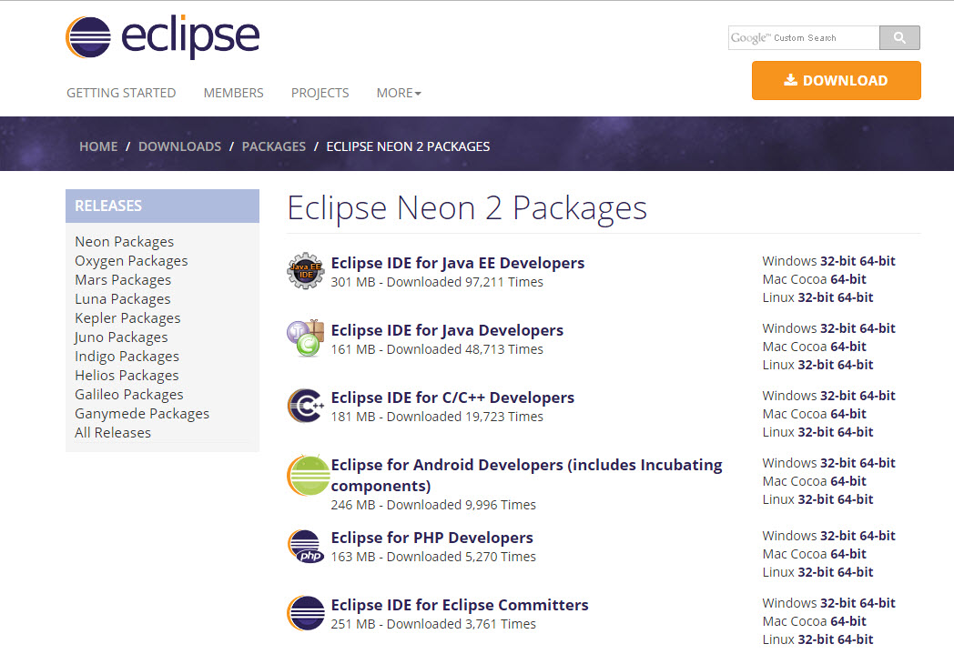 download eclipse for windows 7 32bit