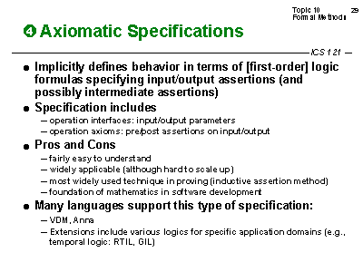 Axiomatic Specifications